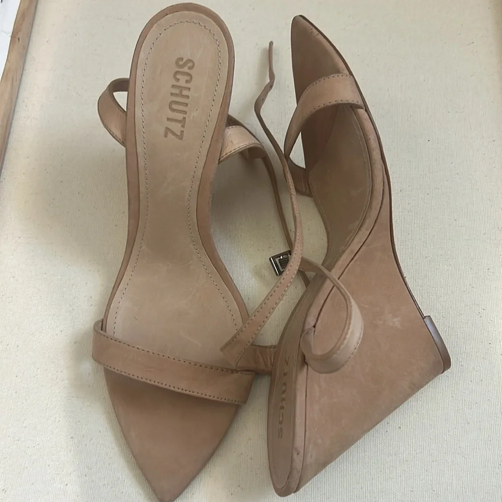 TAN SCHUTZ WEDGE HEELS
